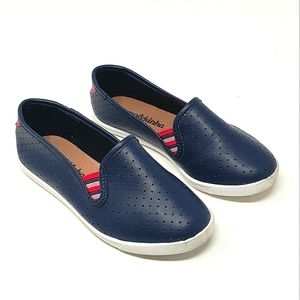 Molekinha Girls Slip On Shoes‎ Size 11.5 Navy Blue White Soles Magenta Brazilian